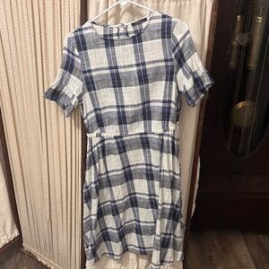Marks & Spencer Blue and White Plaid Dress